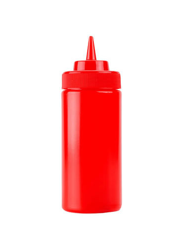 Squeeze Bottle Wide Mouth 8 OZ Red