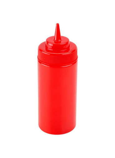 Squeeze Bottle Wide Mouth 16 OZ Red