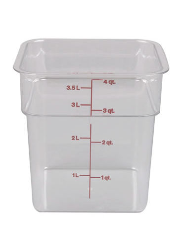 Food Storage Container Polycarbonate Square 4 QT NSF