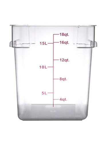 Food Storage Container Polycarbonate Square 18 QT NSF