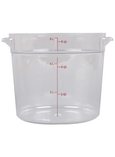Food Storage Container Polycarbonate Round 6 QT NSF