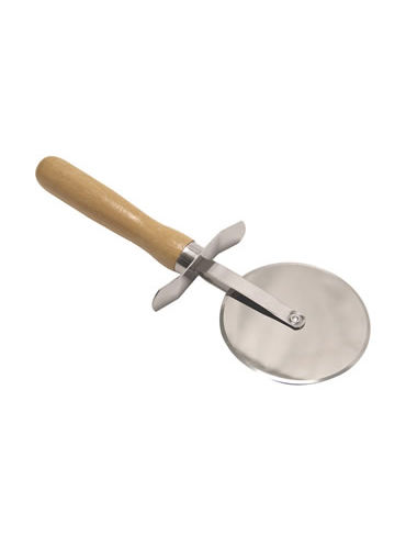 Pizza Cutter Wooden Handle - Stainless Steel Blade 4