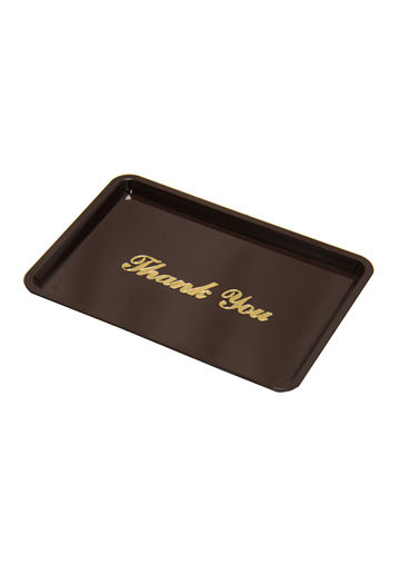 Standard Brown Imprinted Tip Tray Thank You