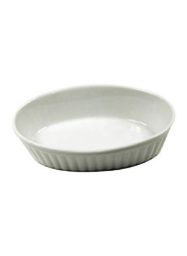 Baking Dish Oval White Ceramic 9 OZ 6 x 4-1/8 x 1-1/2