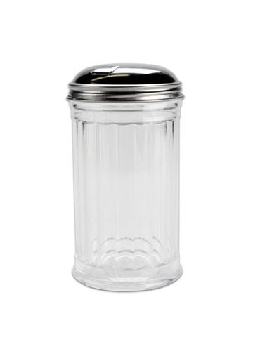 Sugar Dispenser 12 OZ Glass Jar SS 18/8 Side Flap Top