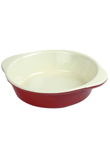 Round Dish 18 Cm Red/Cream 0.7L