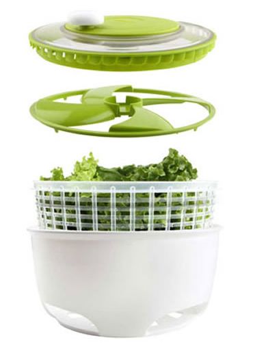 Turbo Fan Salad Spinner-Dryer 5 Qt White/Green