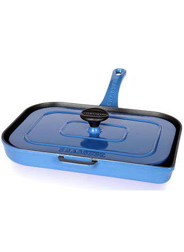 Double Grill Panini Press With Cover Sky Blue