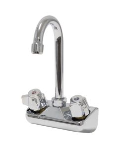 Wall Mounted Faucet 4" Center, 3.5" Gooseneck Spout