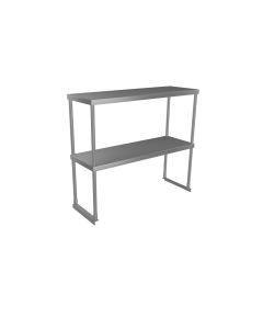 Overshelf Double 12.8"D X 36"L X 33"H, Stainless Steel, 18 Gauge