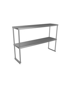 Overshelf Double 12.8"D X 48"L X 33"H, Stainless Steel, 18 Gauge