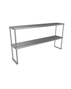 Overshelf Double 12.8"D X 60"L X 33"H, Stainless Steel, 18 Gauge