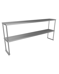 Overshelf Double 12.8"D X 72"L X 33"H, Stainless Steel, 18 Gauge