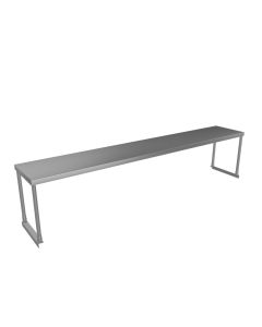 Overshelf Single 12.8"D X 72"L X 15"H, Stainless Steel, 18 Gauge