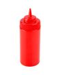 Squeeze Bottle Wide Mouth 16 OZ Red