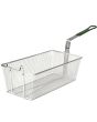 Fryer Basket Nickel-Plated Green PVC Handle 12-7/8 x 6-1/2 x 5-3/8