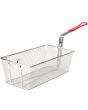 Fryer Basket Nickel-Plated Red PVC Handle 13-1/4 x 5-5/8 x 5-11/16