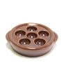 Snail Plate Brown Ceramic W/ 6 Holes