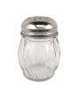 Cheese Shaker (Swirl) 6 OZ Glass Jar S/S 18/8 Perforated Cover Top