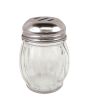 Cheese Shaker (Swirl) 6 OZ Glass Jar And S/S 18/8 Slotted Cover Top