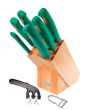 Knife Block (6 pcs) with Edgemaker and Castor Peeler